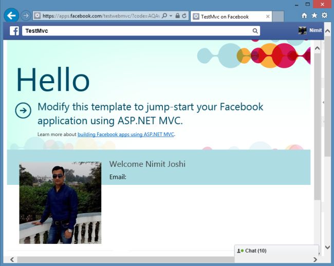Facebook Template in VS 2013